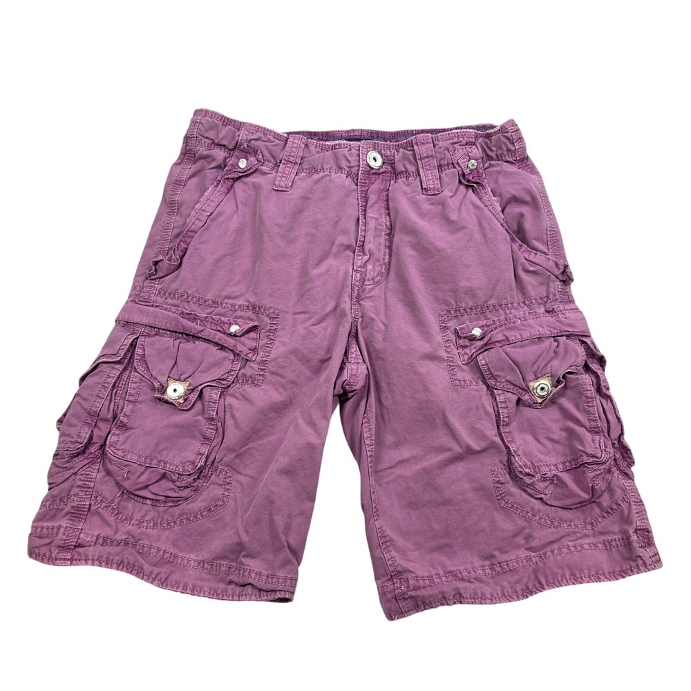 Vintage Jetlag Cargo Shorts Mens 30 Purple Grunge Utility Gorpcore Paratrooper